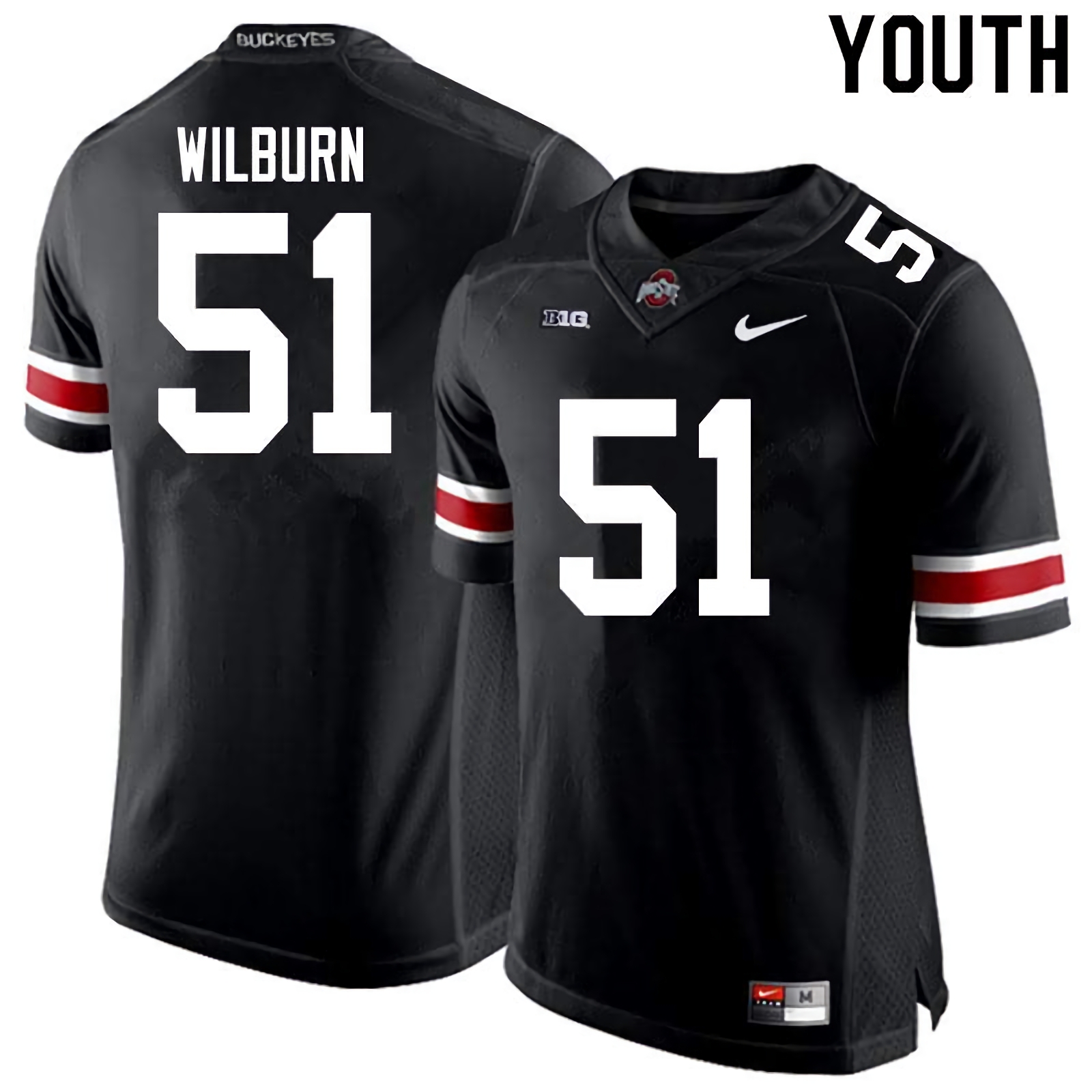 Trayvon Wilburn Ohio State Buckeyes Youth NCAA #51 Nike Black College Stitched Football Jersey UXV1256MU